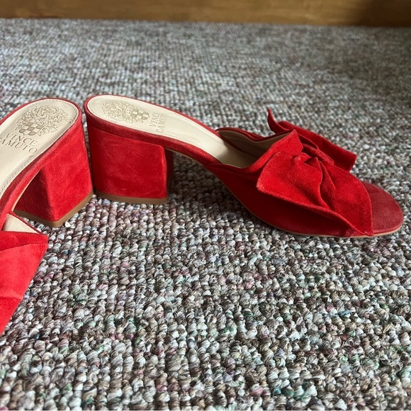 Vince Camuto Red Bow Heeled Slides Size 7.5 - Picture 5 of 7